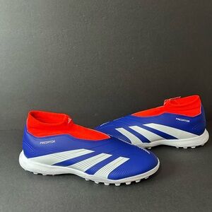 Adidas Predator League LL TF Turf White Blue Soccer Shoes Size 8.5 IF6385